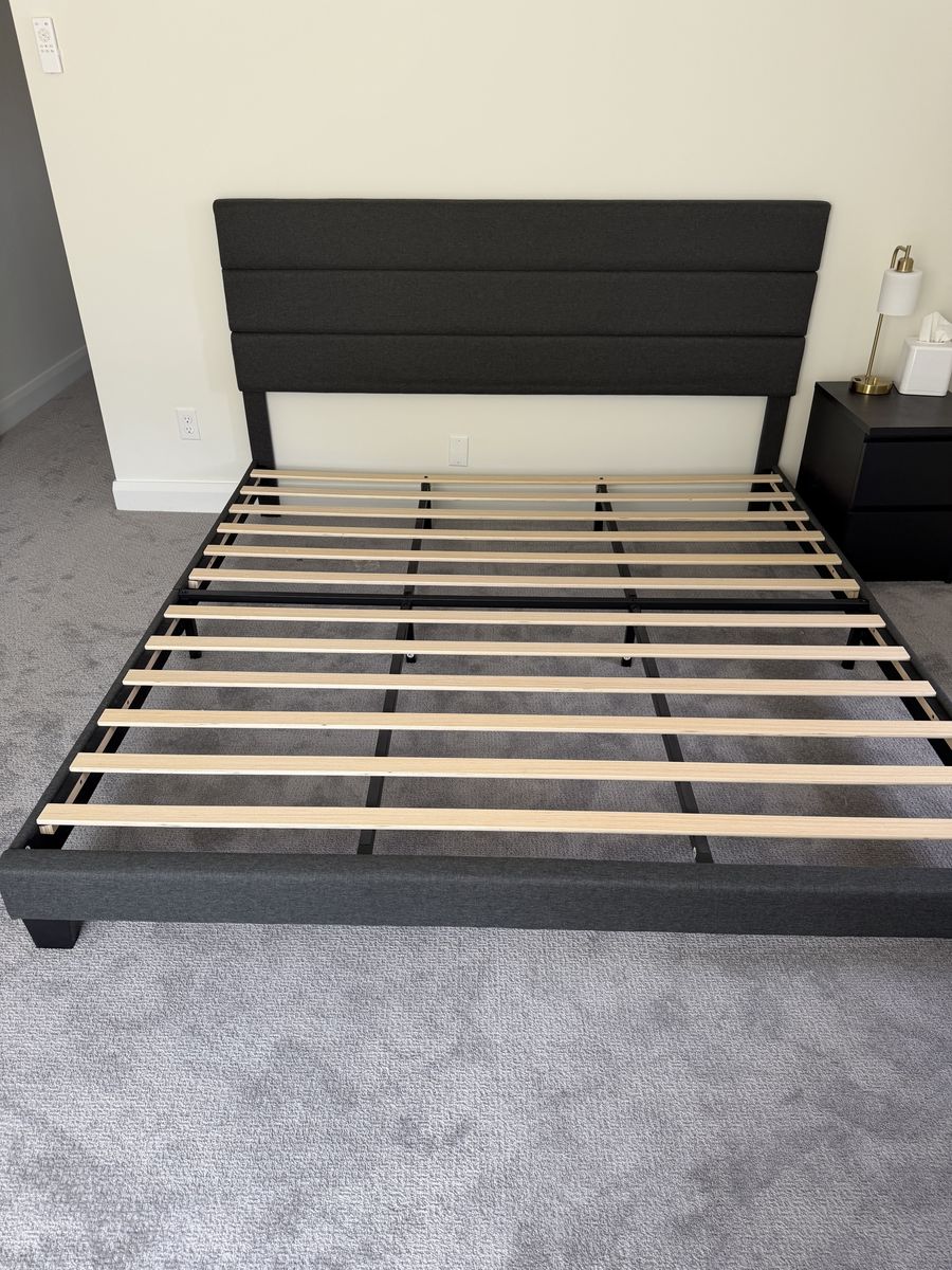 Modern King Platform Bed Frame - Like New