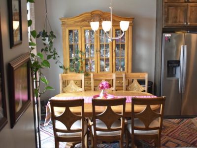 Wood Hutch & table with Chairs
