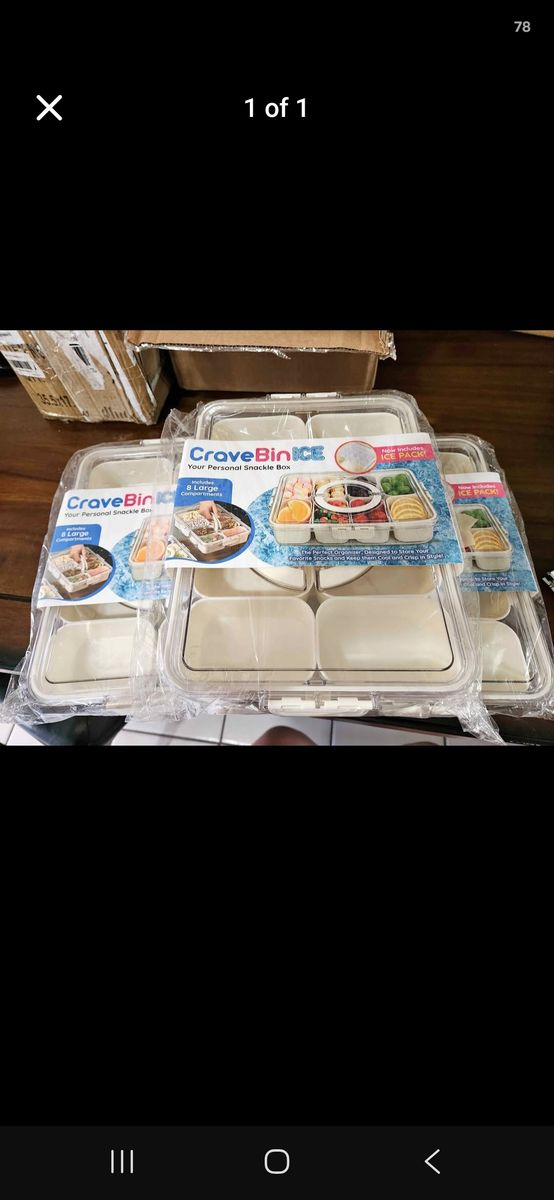 CraveBin Ice Snackle Box Portable 8 Compartment Snack Bin Container with Ice Pack