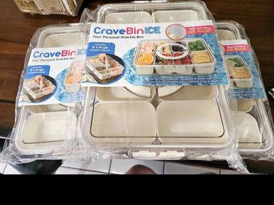 CraveBin Ice Snackle Box Portable 8 Compartment Snack Bin Container with Ice Pack