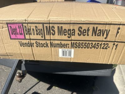 MS Mega Set Navy Full Bed-in-a-Bag Bedding Set - New