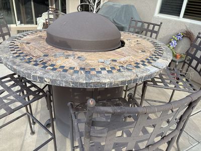 Tall Fire Pit with chairs