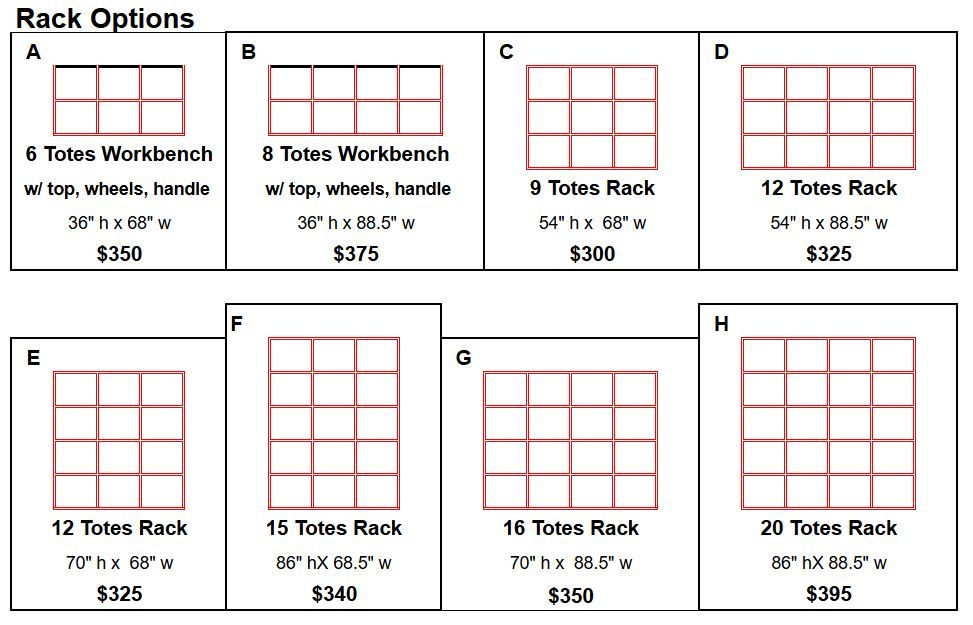 Mother's Day Father's Day Storage Tote Rack Special + Free UPGRADES