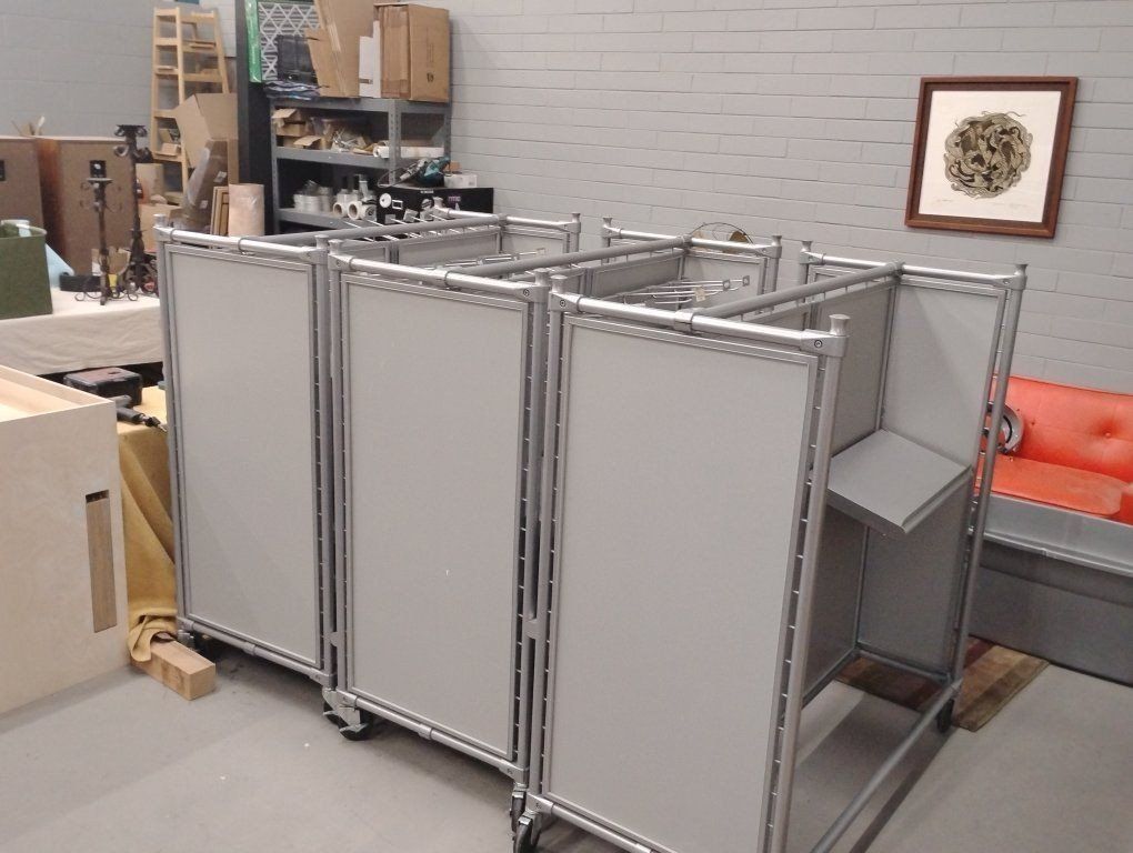 Mobile Vendor Retail Display Racks Gondola Carts Modular Shelving Tradshow Expo, Farmers Market Arts Festival