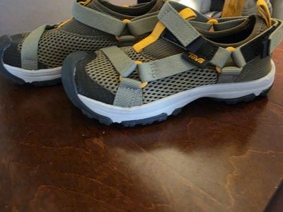 Teva Outdoor Hiking Water Sandals Shoes Green Gray Youth/Kids