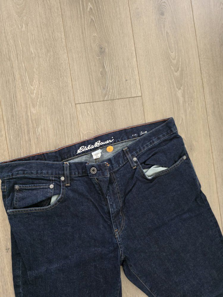 Eddie Bauer Slim Fit Dark Wash Denim Jeans 38 x 30