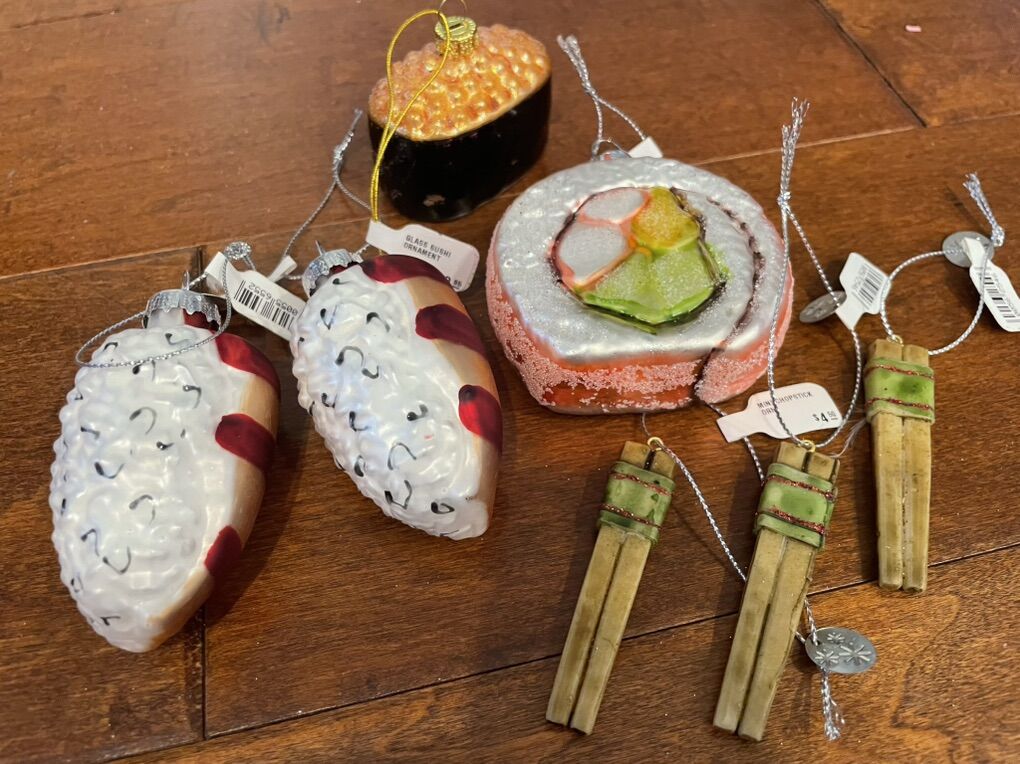 7 New Sushi Themed Ornaments