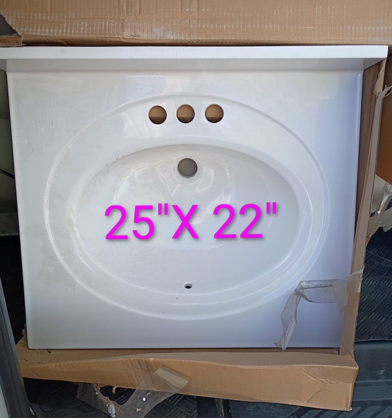 New porcelain bathroom sink