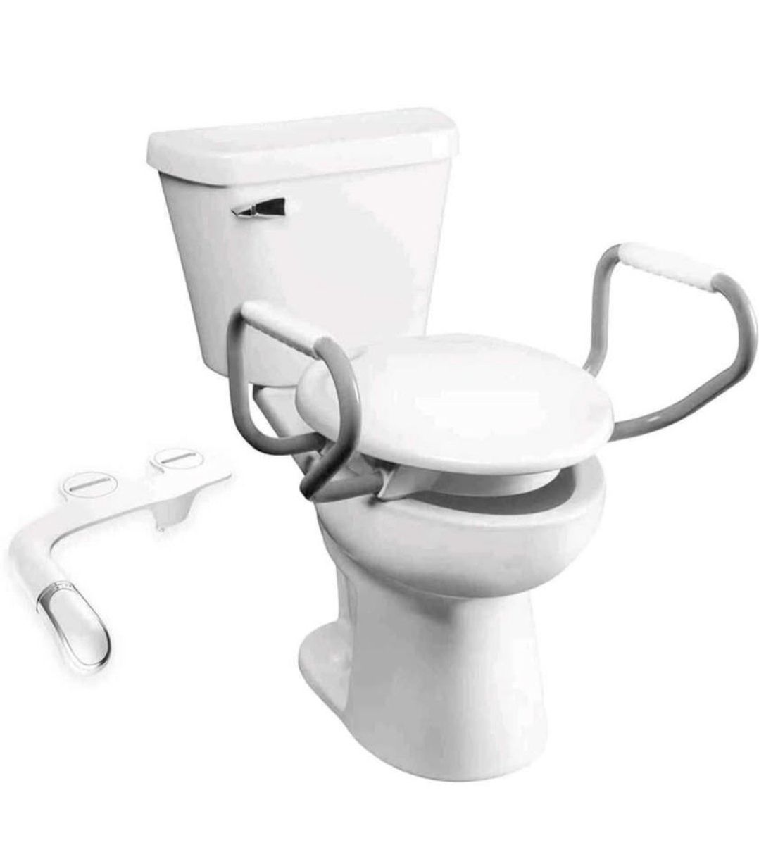 Bemis Raised Toilet Seat with Bidet attachment