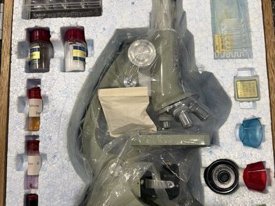 Vintage Tasco Microscope Kit with Prepared Slides & Accessories