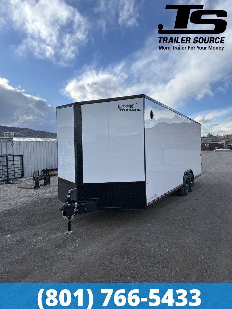 8.5x24 Look Element SE Enclosed Cargo Trailer - 7'6" Interior - 14K GVWR - .080 PolyCor, Black Out Package, Rear Spoiler w/ Load
