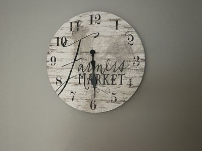 Wooden farmhouse clock