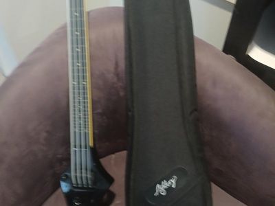 Fender Ashbory Fretless Bass Guitar Black w/ Gig Bag, Designed and Distributed by Fender