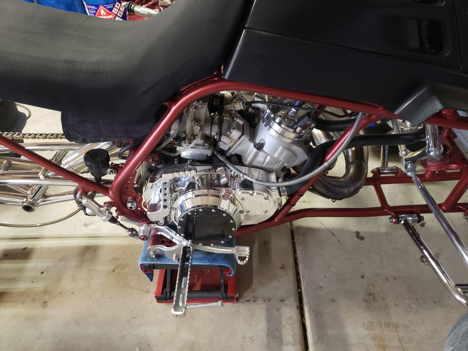 421cc Banshee Drag motor on Alky 2-5 lightened trans etc.