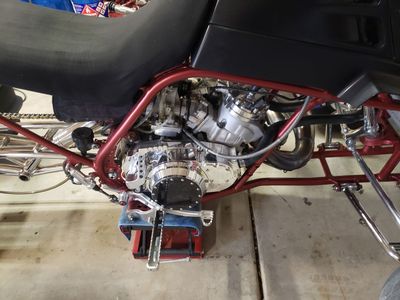 421cc Banshee Drag motor on Alky 2-5 lightened trans etc.