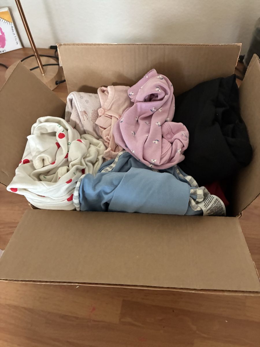Assorted Box of Newborn Baby Clothes and Maternity Outfits Lot