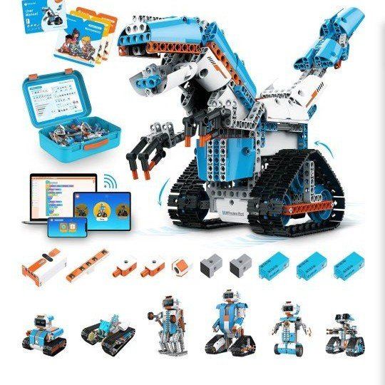 Coding robot kit for kids, WhalesBot E7 Pro Coding Robot Kit, building pieces, Lego, STEAM, robotics, educational toy for kids