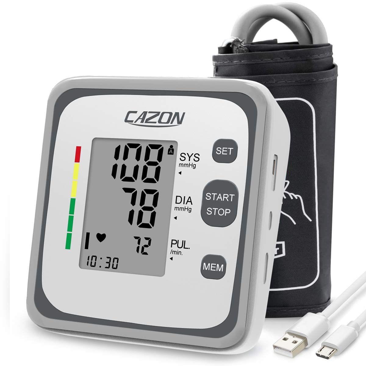 Cazon Automatic Blood Pressure Monitor with Large LCD Screen & 2*120 Memory Storage