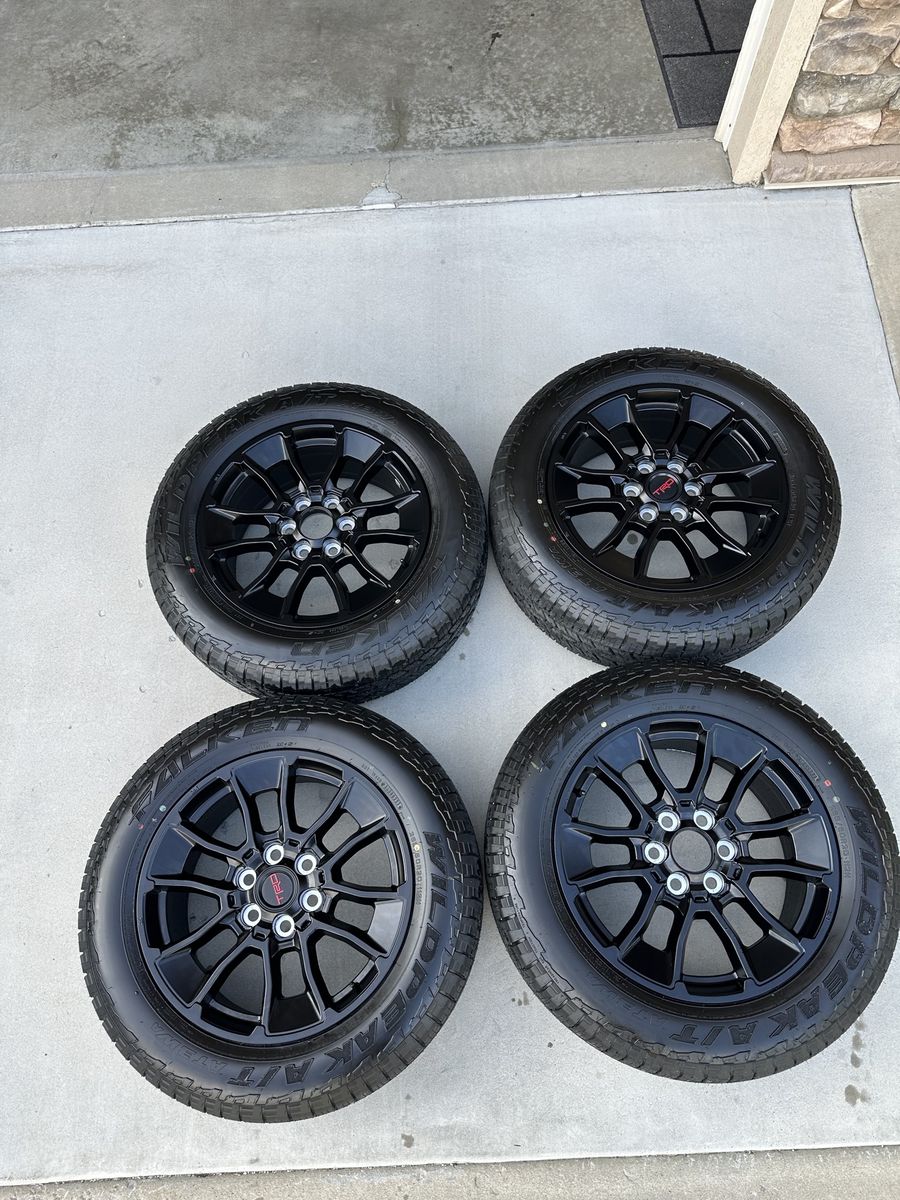 3rd Gen Toyota Tundra TRD 20” Wheels + Falken Wildpeak A/T Tires — Under 100 Miles