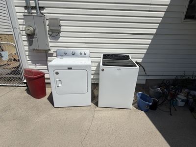 Maytag & Whirlpool White Washer and Electric Dryer Set - Working Condition