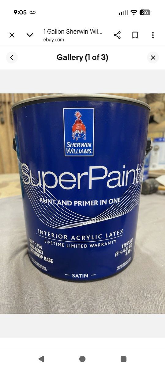 Sherwin Williams SuperPaint Interior Satin Repose Gray 3 gallons 