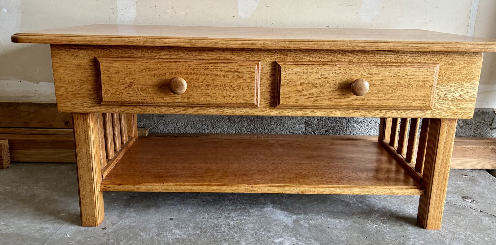 Vintage Mid Century Modern Solid Teak Coffee Table