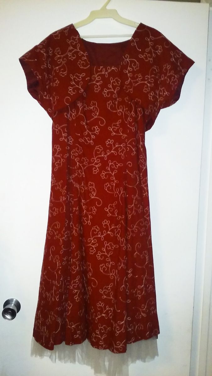 Red Knee-Length Dress w/ matching jacket