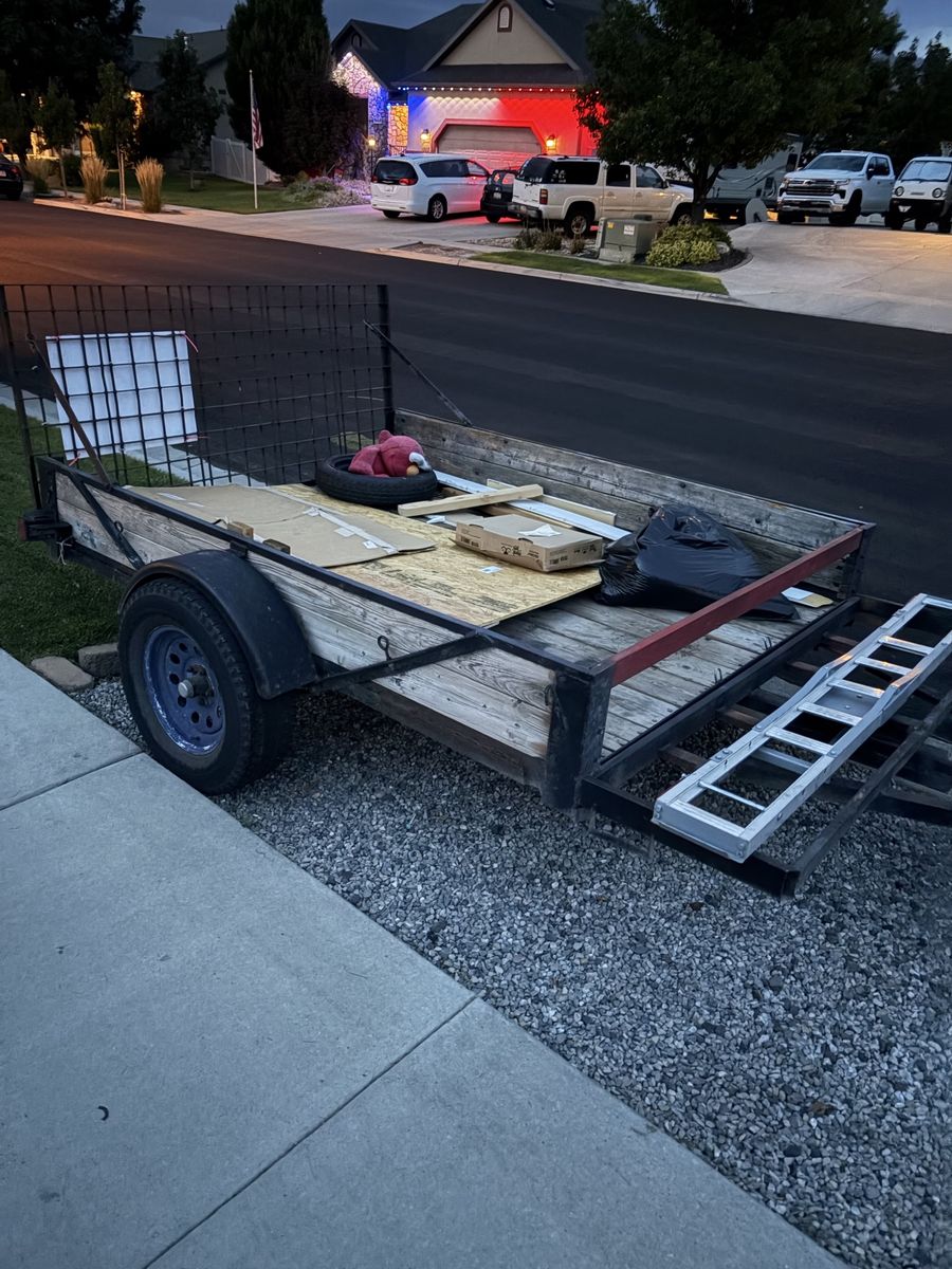 Utility Trailer with Wooden Sides and Ramp
