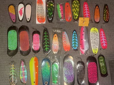 Kokanee Dodgers flashers Okuma Kokanee Black Rod Powell Max Rod