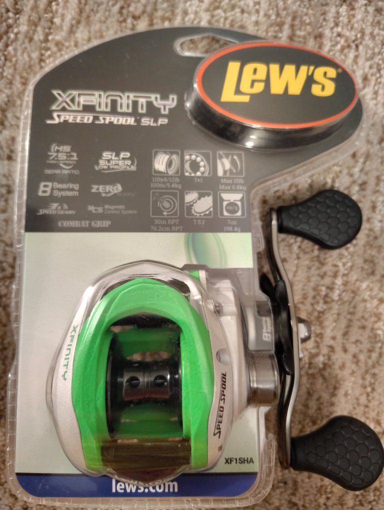 Lews Xfinity Speed Spool SLP Baitcast Reel 7.5:1 Gear Ratio New