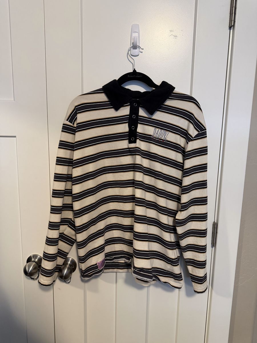 Daddys Club Stripped Collard Button up shirt