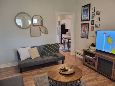 Grey sleeper sofa for kids room