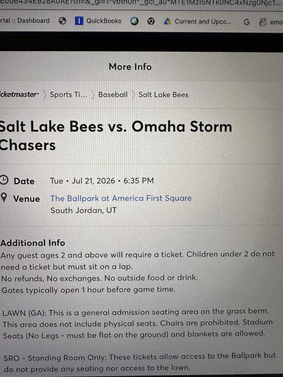 Bee's game tonight (6) tickets