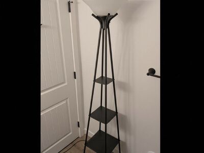Black Floor Lamp with Shelves