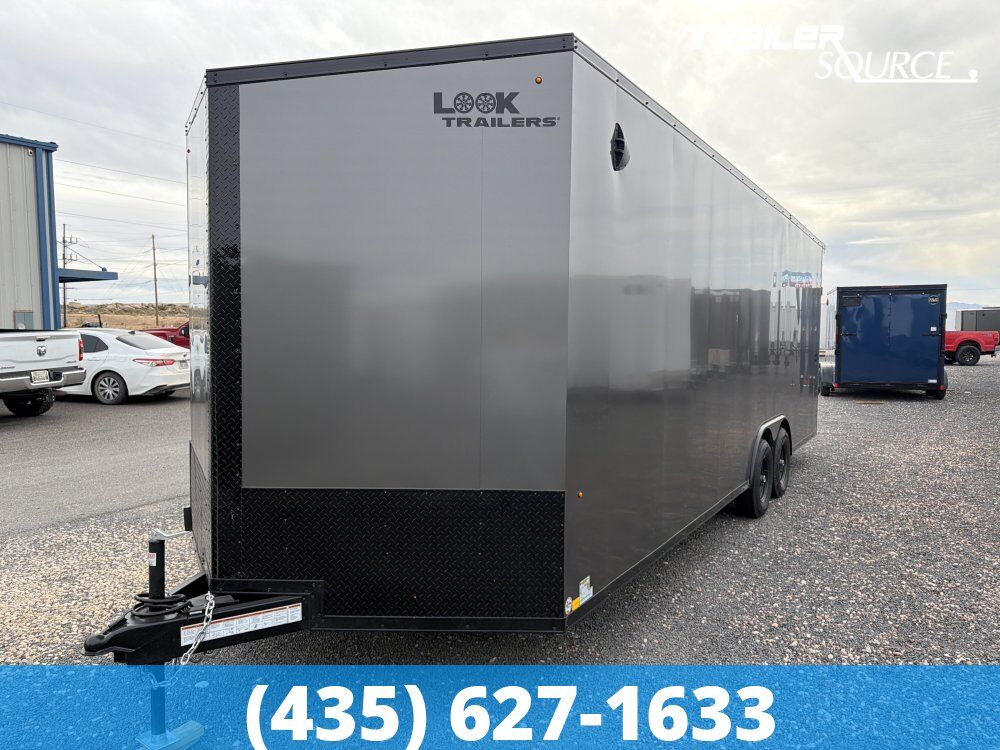 8.5x24 Look Element SE Enclosed Cargo Trailer - 7'6" Interior - 10K GVWR Black Out Package, Lower Cabinet, Rear Spoiler w/ Load