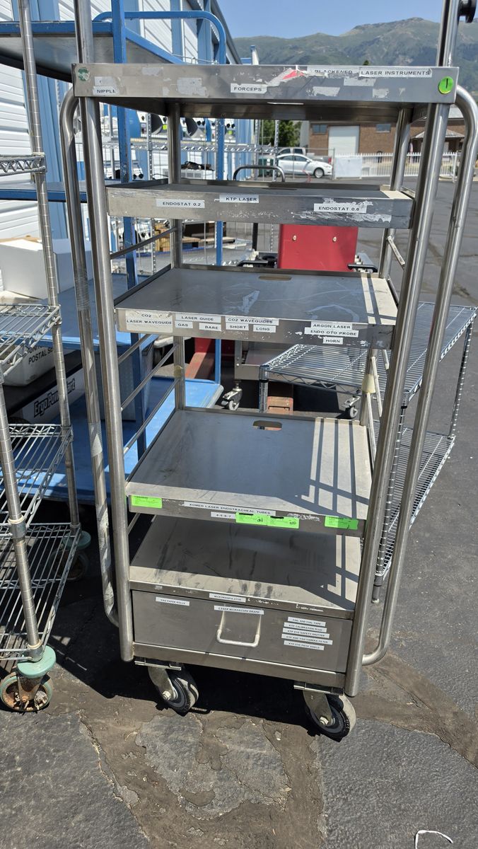 Stainless steel Rolling shelf with drawer