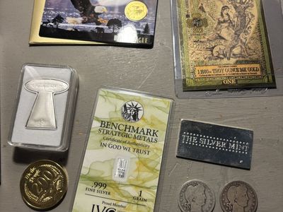 Silver coin and gold lot