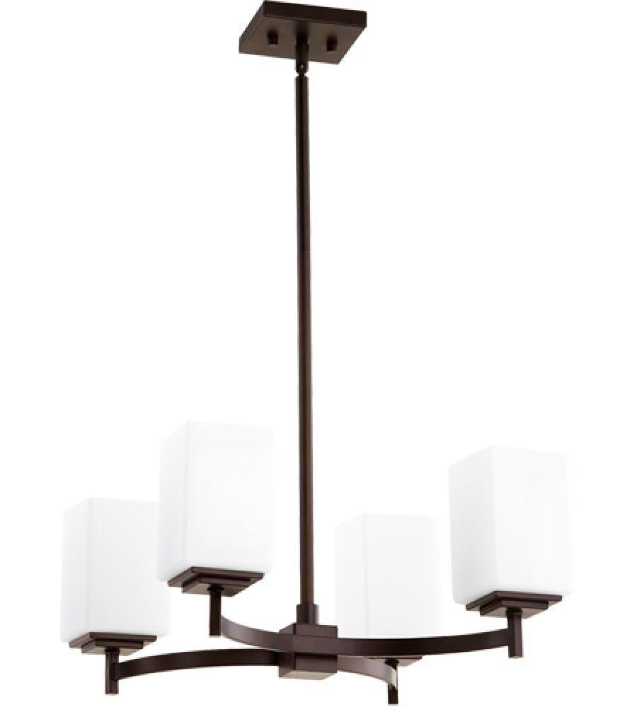 Transitional 4 Light Chandelier Bronze Finish
