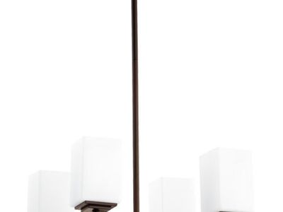 Transitional 4 Light Chandelier Bronze Finish