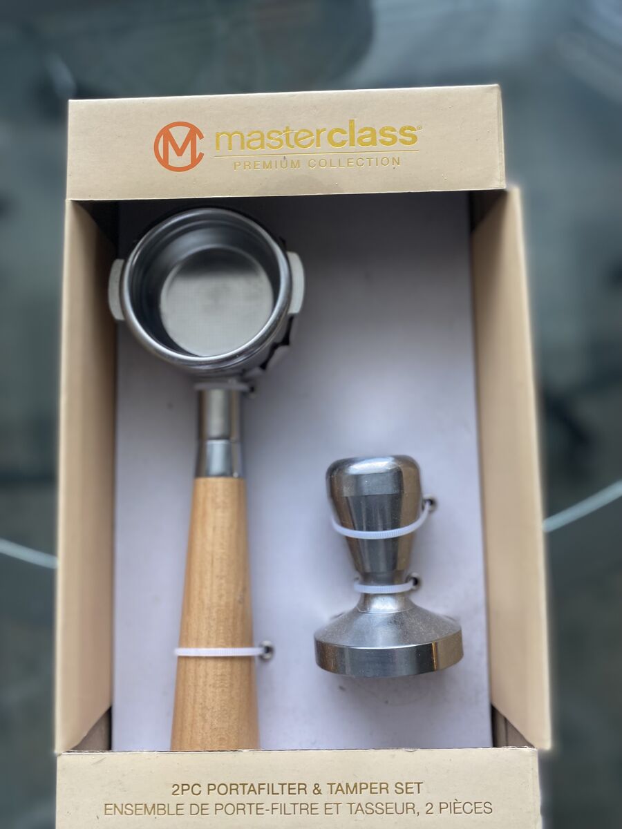 Coffee portafilter and tamper set