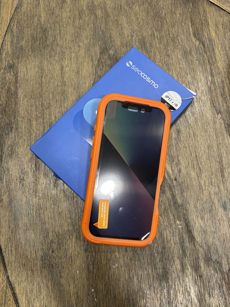 iPhone 17 Pro Screen Protector + Orange Case