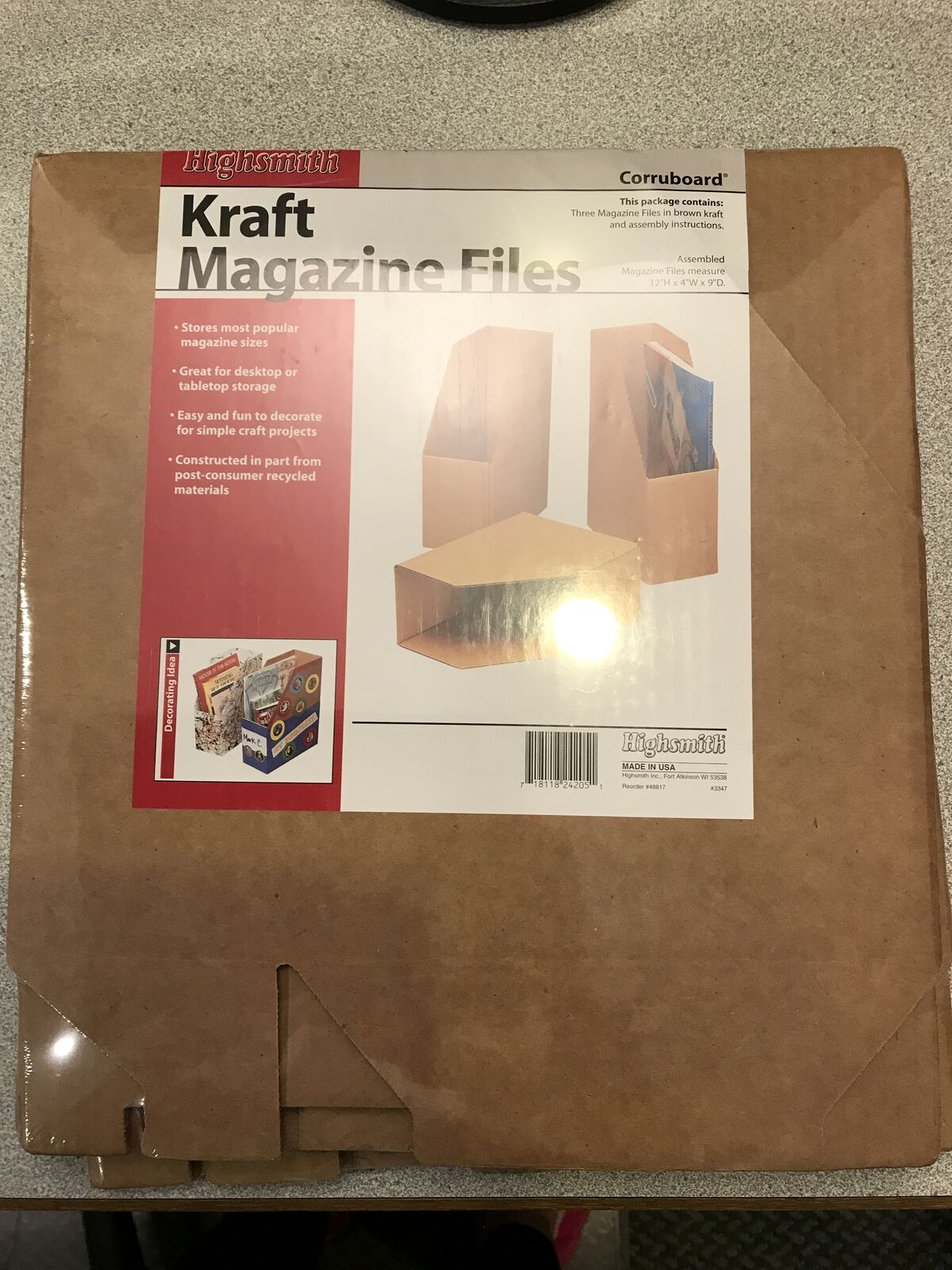 Kraft Magazine Files Corruboard with 6 Brown Kraft and 3 White