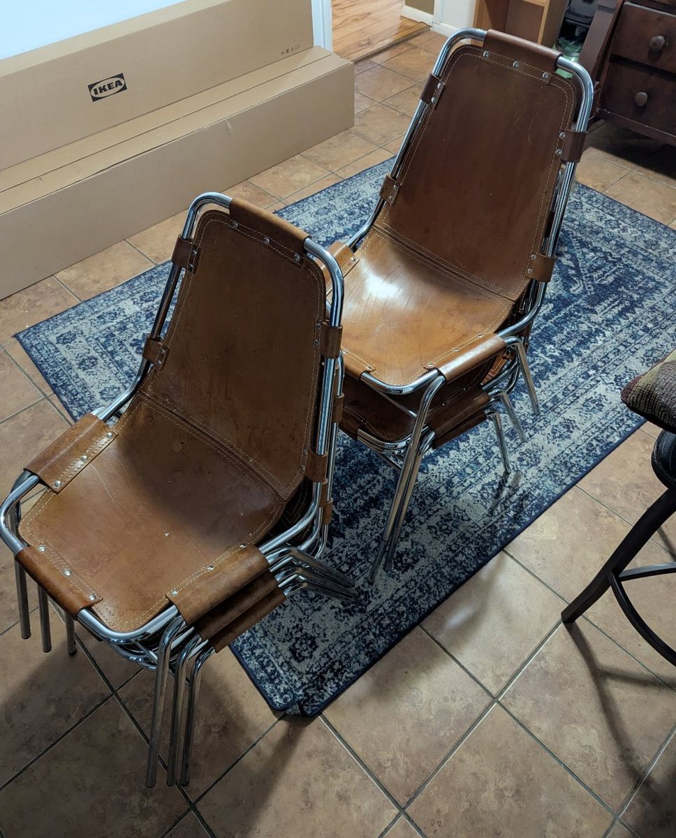 6 Mid-Century Charlotte Perrriand Les Arc Chairs