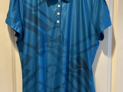 Nike Golf Dri-Fit Polo Teal Blue Black Large