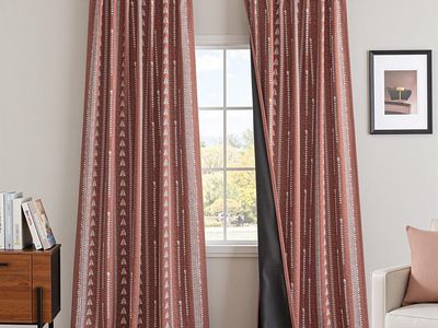 Boho Terracotta 95% Blackout Curtains - 84 Inch Long Burnt Orange Rustic Western Farmhouse Pattern Room Darkening Rust