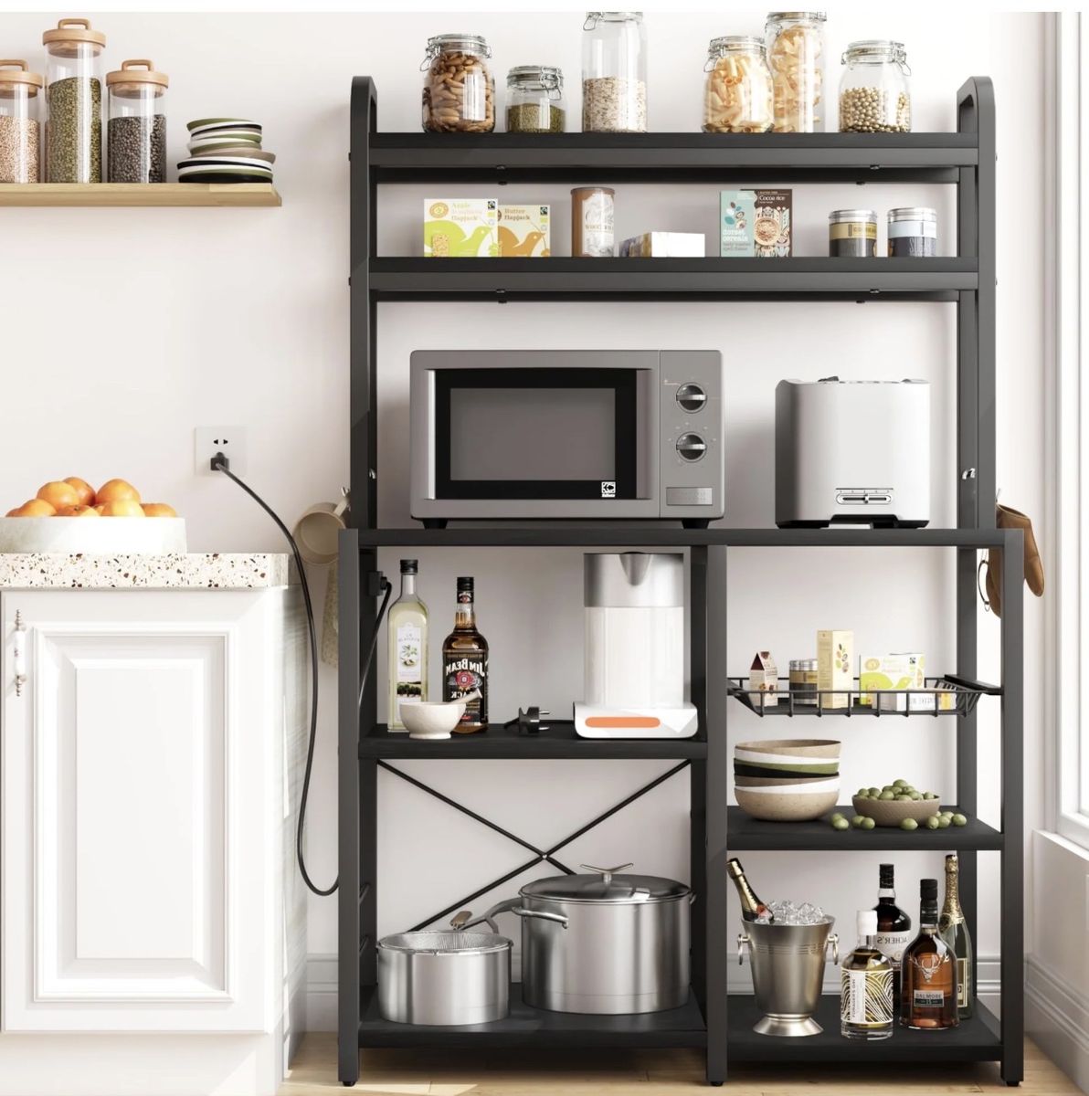 Garvee Bakers Rack With Power Outlet Microwave Sta