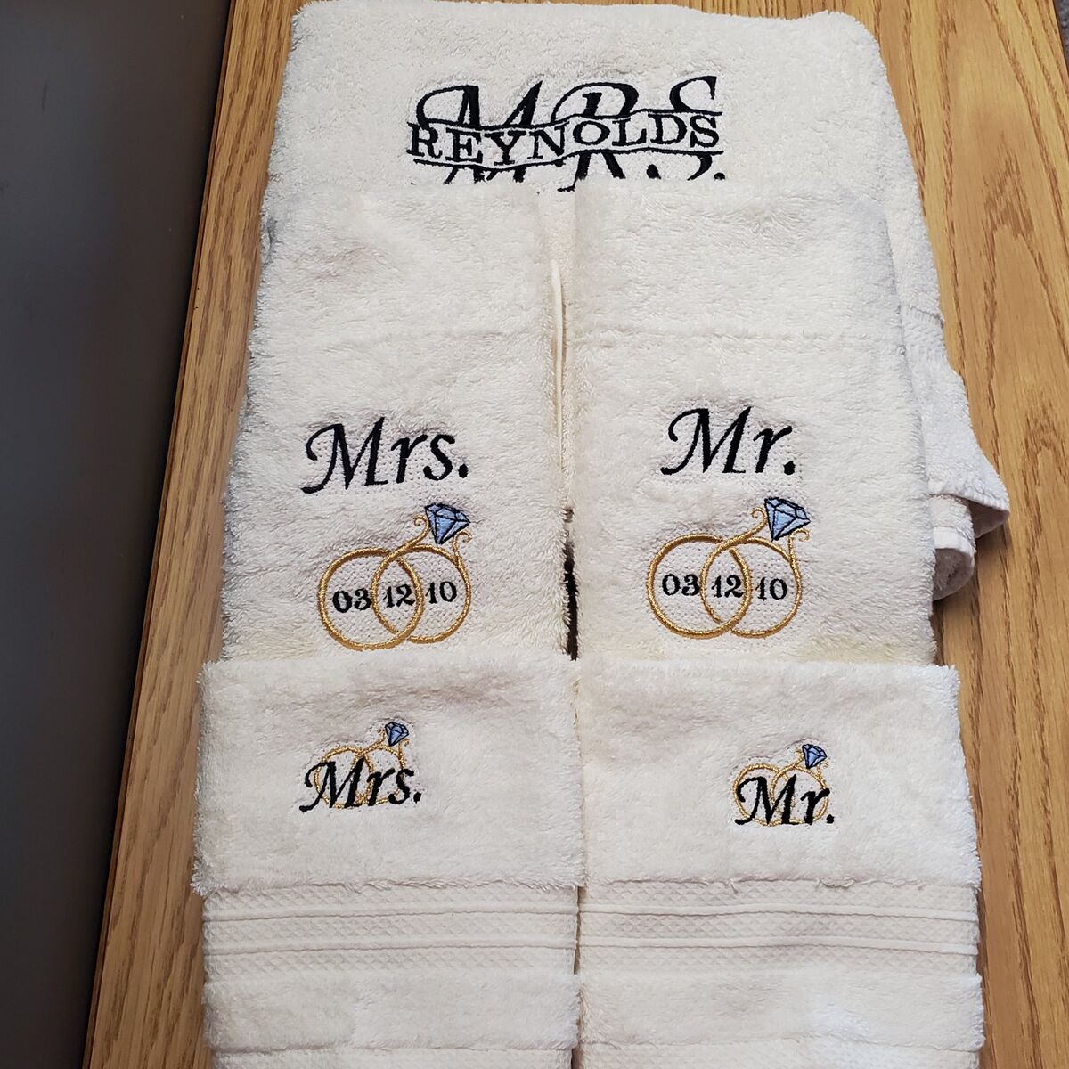 Valentines Bridal Anniversary CUSTOM towel set!
