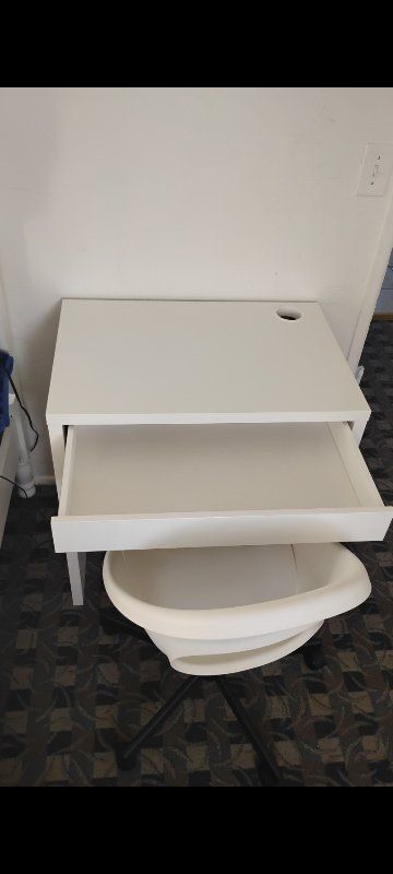 IKEA MICKE desk and chair (white)