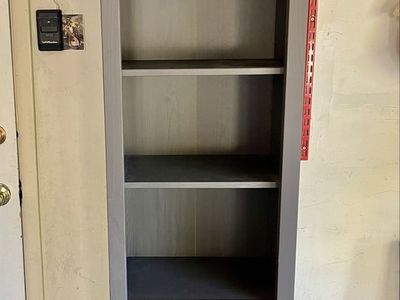 6 shelf gray bookcase - 79x19x13 inches