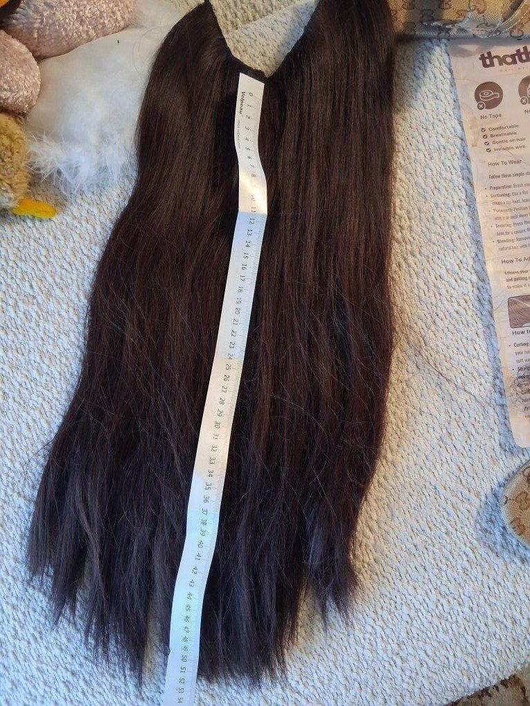ThatHair dark brown halo hairpiece nwt